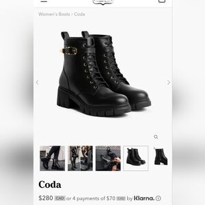 Black & Gold leather boots - Coda